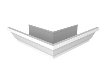 картинка Угол желоба со сварным швом наружный Vortex в2 130мм RAL 9003 сигнальный белый Центр Кровли