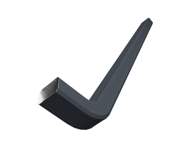 картинка Труба гофрированная Vortex в2 76х102х3000мм с коленом RAL 7024 мокрый асфальт Центр Кровли