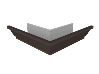 картинка Угол желоба со сварным швом наружный Vortex в2 матовый 130мм RR 32 темно-коричневый Центр Кровли