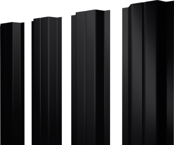 картинка Штакетник П-образный A с прямым резом Grand Line 0,5 Velur RAL 9005 черный Центр Кровли