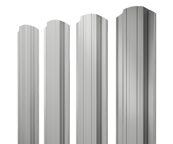 картинка Штакетник Прямоугольный фигурный Grand Line 0,5 Сатин RAL 9006 бело-алюминиевый Центр Кровли