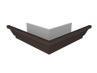 картинка Угол желоба со сварным швом наружный Vortex в2 130мм RR 32 темно-коричневый Центр Кровли