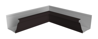 картинка Угол желоба внутренний Vortex в2 матовый 130мм новый RAL 9005 черный Центр Кровли