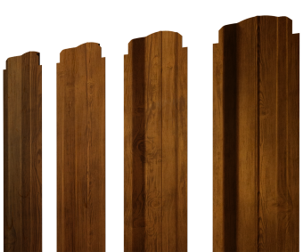 картинка Штакетник П-образный B фигурный 0,45 Print Elite Golden Wood TwinColor Центр Кровли