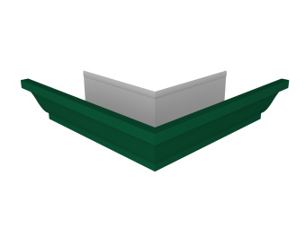 картинка Угол желоба со сварным швом наружный Vortex в2 130мм RAL 6005 зеленый мох Центр Кровли