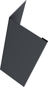 картинка Нащельник 25х35 для забора жалюзи Милан, Токио, Палермо (для калиток и ворот) Grand Line 0,45 ПЭ двухсторонний RAL 7024 мокрый асфальт (2,5м) Центр Кровли