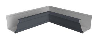 картинка Угол желоба внутренний Vortex в2 матовый 130мм новый RAL 7024 мокрый асфальт Центр Кровли