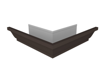 картинка Угол желоба наружный Vortex в2 матовый 130мм RR 32 темно-коричневый Центр Кровли