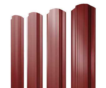 картинка Штакетник Прямоугольный фигурный Grand Line 0,5 Сатин RAL 3011 коричнево-красный Центр Кровли