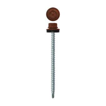 картинка Саморез кровельный Daxmer 4,8х80 (100шт) сверло №1 RAL 8004 Центр Кровли