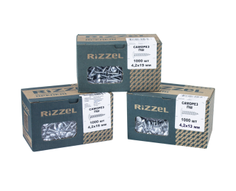 картинка Саморез ПШ Rizzel 4,2х19 (500шт) шлиц PH2, цинк Центр Кровли