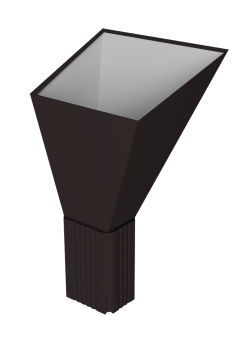 картинка Воронка водосборная прямоугольная Vortex в2 матовый RAL 9005 черный Центр Кровли