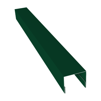 картинка Планка П-образная заборная 24 Grand Line 0,45 ПЭ двухсторонний с пленкой RAL 6005 зеленый мох (3м) Центр Кровли
