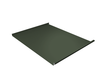 картинка Фальц двойной стоячий Grand Line 0,5 Satin Matt TX с пленкой на замках RAL 6020 хромовая зелень Центр Кровли