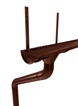 картинка Комплект водостока GL PE 125/90 RAL 8017 6 м/3 м Центр Кровли