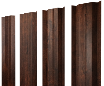 картинка Штакетник М-образный В с прямым резом 0,45 Print Premium Cherry Wood Dark FTC Центр Кровли