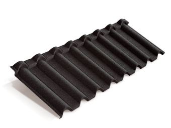фото Лист композитной черепицы Metrotile Gallo черный Центр Кровли картинка Лист композитной черепицы Metrotile Gallo черный Центр Кровли