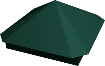 картинка Колпак на столб Пирамида 390х390мм 0,4 PE с пленкой RAL 6005 зеленый мох Центр Кровли