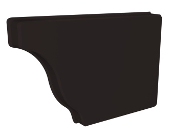 картинка Заглушка желоба правая Vortex в2 матовый 130мм RAL 9005 черный Центр Кровли