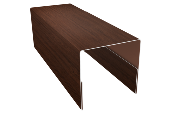 картинка Планка П-образная заборная 20 Grand Line 0,45 Принт Элит Шоколадное дерево TwinColor (2м) Центр Кровли