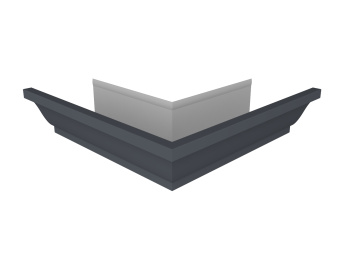 фото Угол желоба со сварным швом наружный Vortex в2 матовый 130мм RAL 7024 мокрый асфальт Центр Кровли картинка Угол желоба со сварным швом наружный Vortex в2 матовый 130мм RAL 7024 мокрый асфальт Центр Кровли