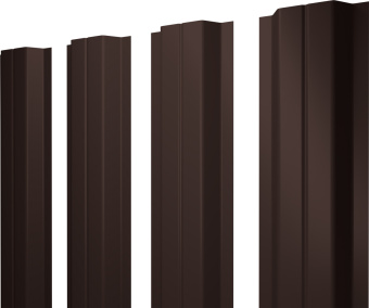 картинка Штакетник П-образный A с прямым резом Grand Line 0,5 Velur RAL 8017 шоколад Центр Кровли