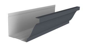 картинка Желоб прямоугольный Vortex в2 130мм 3м RAL 7024 мокрый асфальт Центр Кровли