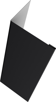 картинка Нащельник 25х35 для забора жалюзи Милан, Токио, Палермо (для калиток и ворот) Grand Line 0,45 Drap RAL 9005 черный (2,5м) Центр Кровли