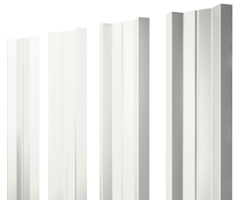 картинка Штакетник М-образный A с прямым резом Grand Line 0,5 Сатин RAL 9003 сигнальный белый Центр Кровли