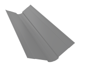 Планка ендовы верхней фигурной 100x100 0,5 Satin с пленкой RAL 9006 бело-алюминиевый (3м) Центр Кровли
