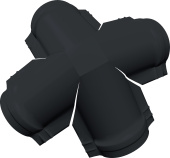 Четверник конька малого полукруглого Grand Line 0,5 Атлас с пленкой RAL 7024 мокрый асфальт Центр Кровли