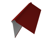 Планка конька плоского 220х50х220 0,45 PE с пленкой RAL 3011 коричнево-красный (2м) Центр Кровли