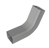 Колено стока гофрированное Vortex Lite 76х102мм PE RAL 9006 бело-алюминиевый Центр Кровли