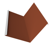 Планка примыкания 115х115 Grand Line Фартук S4 пристенный уголовой 0,5 Сатин с пленкой RAL 8004 терракота (3м) Центр Кровли