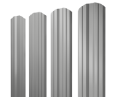 Штакетник Twin фигурный 0,45 PE RAL 9006 бело-алюминиевый Центр Кровли