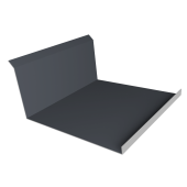Планка примыкания нижняя 20х122х260х15 0,5 Satin с пленкой RAL 7024 мокрый асфальт (2м) Центр Кровли