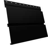 Софит металлический Квадро Брус v02 Grand Line без перфорации 0,5 Satin с пленкой RAL 9005 черный Центр Кровли