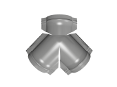 Тройник Y конька полукруглого 0,45 PE с пленкой RAL 9006 бело-алюминиевый Центр Кровли
