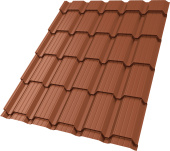 Профиль волновой "Квадро профи (Верховье)" ("Quadro Profi") в01 0,45 Drap СТ RAL 8004 терракота Центр Кровли