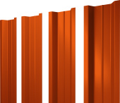 Штакетник П-образный B с прямым резом Grand Line 0,45 PE RAL 2004 оранжевый Центр Кровли