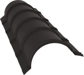 Планка малого конька полукруглого Grand Line 0,5 Rooftop Бархат RR 32 темно-коричневый (1,97м) Центр Кровли