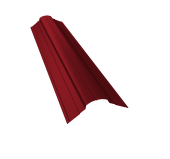 Планка конька фигурного 70x70 0,45 PE с пленкой RAL 3003 рубиново-красный (3м) Центр Кровли