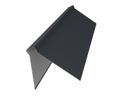 Планка конька плоского 220х50х220 0,5 PE с пленкой RAL 7024 мокрый асфальт (3м) Центр Кровли