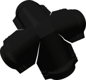 Четверник конька полукруглого Grand Line 0,5 Сатин матовый ТХ с пленкой RAL 9005 черный Центр Кровли