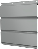 Софит металлический Классик Grand Line без перфорации 0,5 Satin с пленкой RAL 9006 бело-алюминиевый Центр Кровли