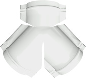 Тройник Y конька полукруглого Grand Line 0,45 Drap с пленкой RAL 9003 сигнальный белый Центр Кровли