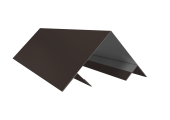 Планка угла внешнего составная верхняя Экобрус Grand Line 0,5 PurPro матовый RR 32 темно-коричневый (3м) Центр Кровли