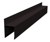 Планка опорная составная внешняя для забора жалюзи Palermo 0,45 PE-Double RAL 9005 черный (2,5м) Центр Кровли