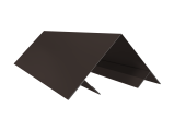 Планка угла внешнего составная верхняя Экобрус Grand Line 0,5 Velur RR 32 темно-коричневый (3м) Центр Кровли