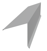 Планка конька односкатной кровли 180x160 0,45 PE с пленкой RAL 9006 бело-алюминиевый (3м) Центр Кровли